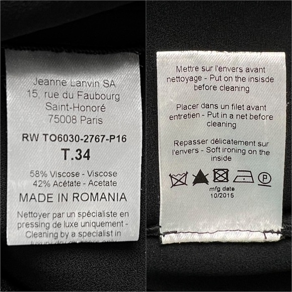 LANVIN Washed Satin Ruffled Asymmetrical One Shoulder Flutter Short Sleeve Top 2 - Picture 8 of 8